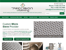 Tablet Screenshot of precisioneforming.com